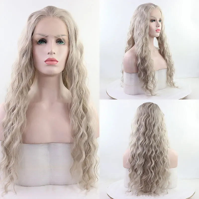 High Quality Synthetic Lace Front Wig Platinum Grey Loose Water Wave Heat Resistant Fiber Preplucked Hairline For Women Wigs
High Quality Synthetic Lace Front Wig Platinum Grey Loose Water Wave Heat Resistant Fiber Preplucked Hairline For Women Wigs