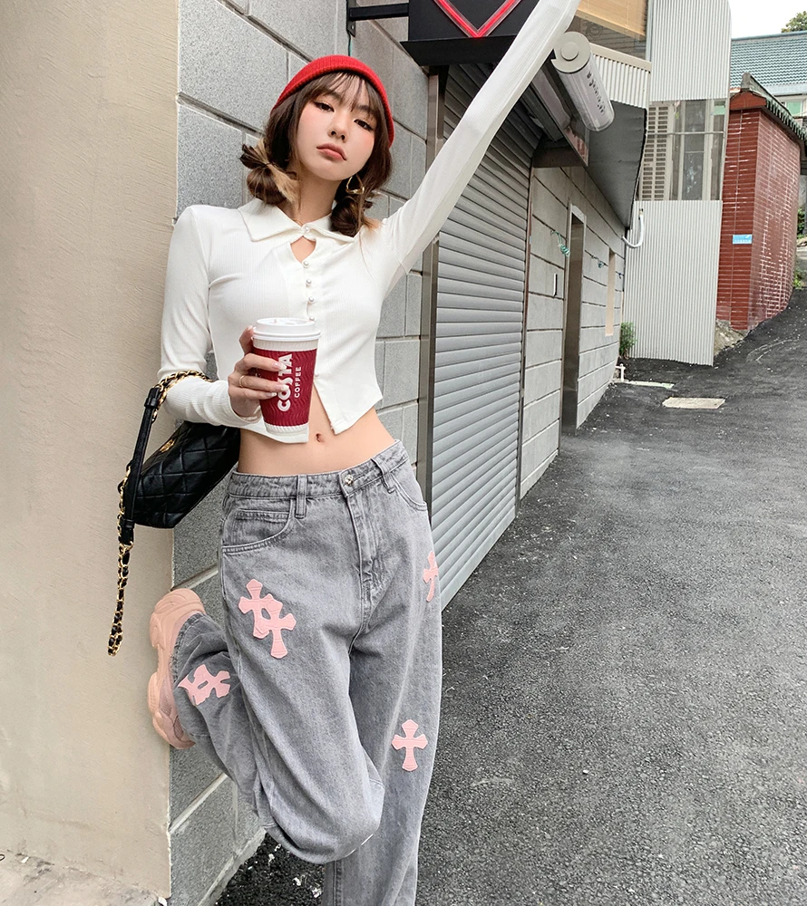 High Street Cross Jeans Women Korean Fashion Y2k Straight Pants Casual Baggy Trousers Female Wide Leg Denim Pants
High Street Cross Jeans Women Korean Fashion Y2k Straight Pants Casual Baggy Trousers Female Wide Leg Denim Pants