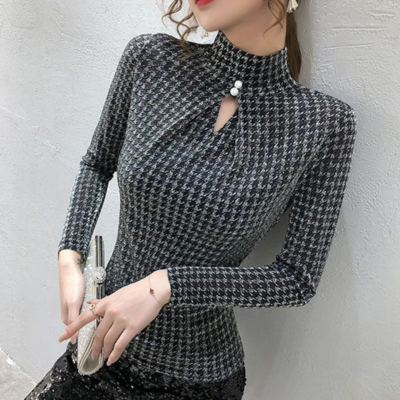 2022 Spring Autumn Elastic Shiny Clothes Long Sleeve T-shirt Sexy Hollow Out Women Tops Ropa Mujer Turtleneck Bottoming Tees New
2022 Spring Autumn Elastic Shiny Clothes Long Sleeve T-shirt Sexy Hollow Out Women Tops Ropa Mujer Turtleneck Bottoming Tees New