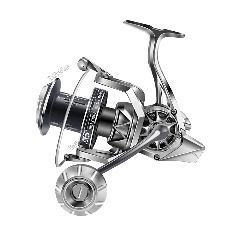 Fishing Reel 8000-12000 Series Metal Spool Spinning Wheel Metal Fishing Reel 4.6:1 Gear Ratio 15 kg Left Right Hand Rocker Arm
Fishing Reel 8000-12000 Series Metal Spool Spinning Wheel Metal Fishing Reel 4.6:1 Gear Ratio 15 kg Left Right Hand Rocker Arm