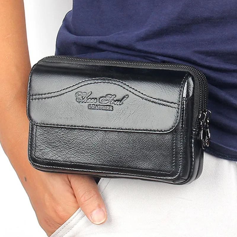 Men Waist Bag First Layer Cowhide Leather Fanny Pack Fashion Skin Belt Purse Brand Male Case Cell Mobile Phone Bags wallet
Men Waist Bag First Layer Cowhide Leather Fanny Pack Fashion Skin Belt Purse Brand Male Case Cell Mobile Phone Bags wallet