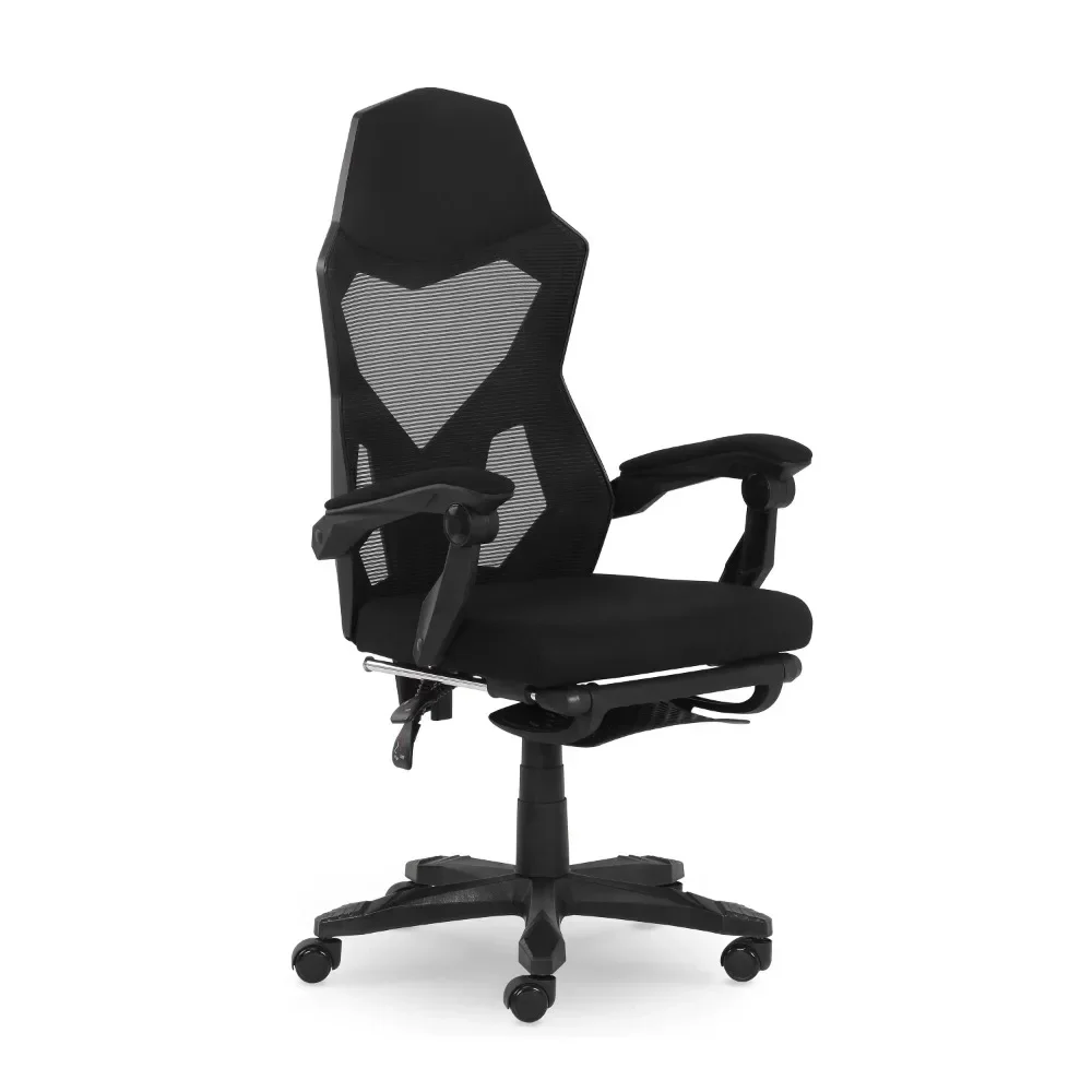 

Gaming Office Chair With Extendable Leg Rest Black Fabric Upholstery Freight Free Sofa Chaise Salle a Manger Living Room Chair