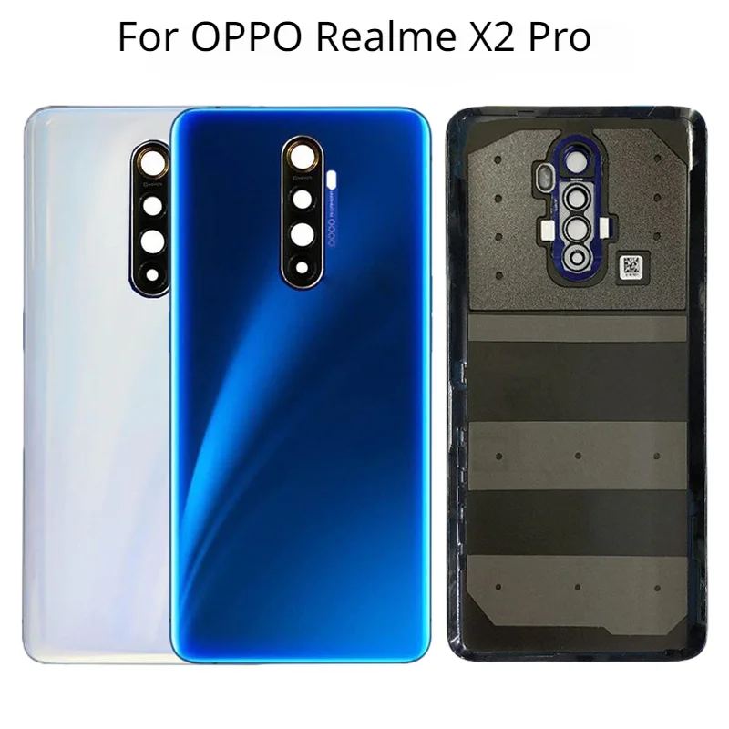 

Новое заднее стекло для Oppo Realme X2 Pro rmx830, задняя крышка батарейного отсека, задняя крышка, быстрое освещение с объективом камеры и логотипом