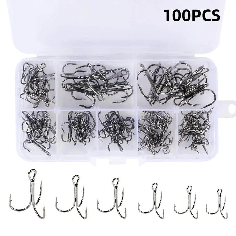100Pcs High Carbon Steel Treble Fishing Hooks Blank Hard Lure Round Bent Triple Artificial Lure Fishhooks Set With Box Wholesale
100Pcs High Carbon Steel Treble Fishing Hooks Blank Hard Lure Round Bent Triple Artificial Lure Fishhooks Set With Box Wholesale