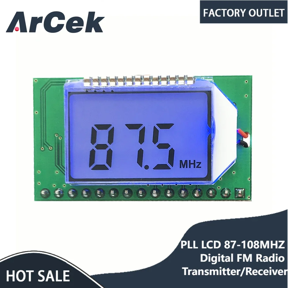 

Беспроводной цифровой FM-радиопередатчик PLL с ЖК-дисплеем, 87-108 МГц, модуль приемника, микрофон, стереоплата, модуль шумоподавления, Комплект «сделай сам»