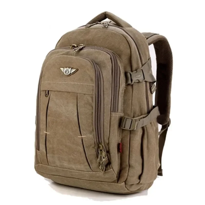 

Мужской холщовый рюкзак в стиле милитари, ранцы для путешествий с отделением для ноутбука, винтажные школьные ранцы для колледжа
