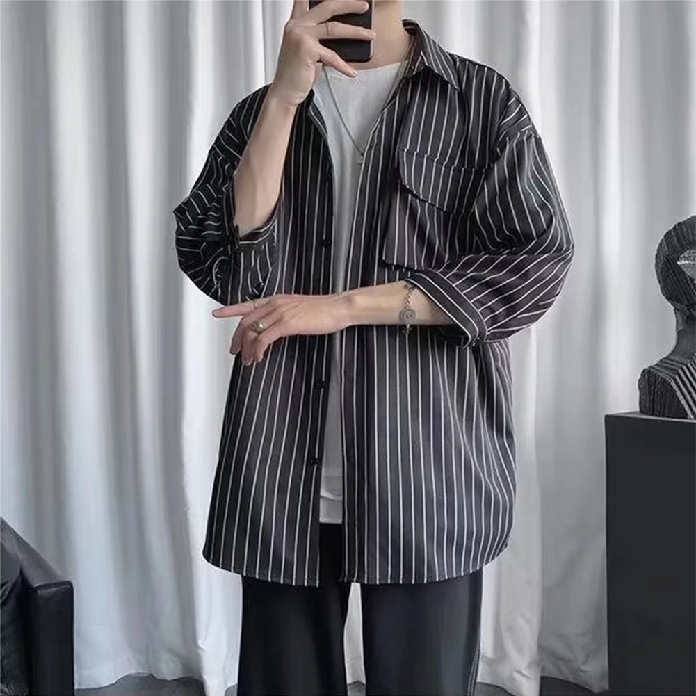 Mens Vertical Striped Button Front Long Sleeves Tops Brawny Buffalo Flannel Stripe Casual Shirt Loose Korean Street Men Shirts
Mens Vertical Striped Button Front Long Sleeves Tops Brawny Buffalo Flannel Stripe Casual Shirt Loose Korean Street Men Shirts