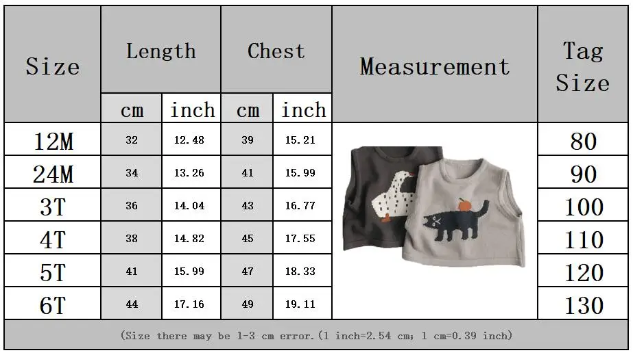 Childrens Sleeveless Knitted Vest - Cute Animal Cotton Sweater Coat for Boys  Girls