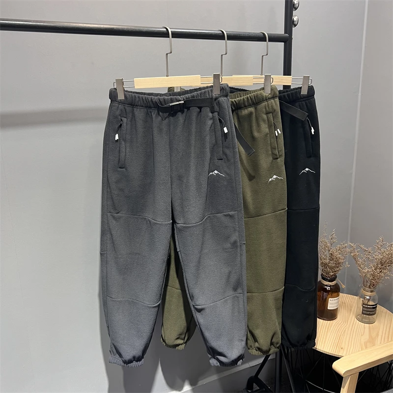 

PEPE High-quality Autumn and Winter POLARTEC Plush Pants with Elastic Waist for Warm and Thickened Men's Tight Casual Pants