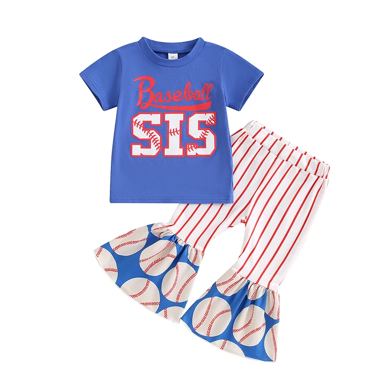 Toddler Girl Baseball Pattern 2PCS Set Short Sleeve T Shirt & Flare Pants Outfit Stylish Summer Baby Girls Clothes
Toddler Girl Baseball Pattern 2PCS Set Short Sleeve T Shirt & Flare Pants Outfit Stylish Summer Baby Girls Clothes