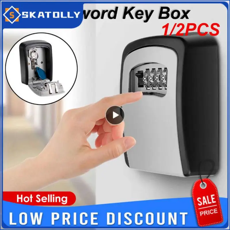 

1/2PCS Weatherproof Wall-mounted Key Safe Password Key Box Key Lock Box No4 Combination Key Storage Lock Box Indoor and Outdoor
