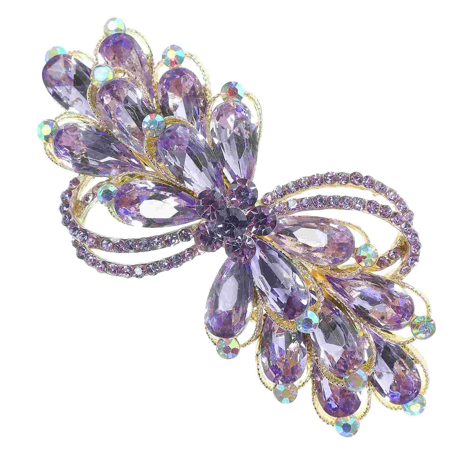 Women's Rhinestone Hair Clips with Flower Design and Crystal Pearls for Weddings - Purple
Women's Rhinestone Hair Clips with Flower Design and Crystal Pearls for Weddings - Purple