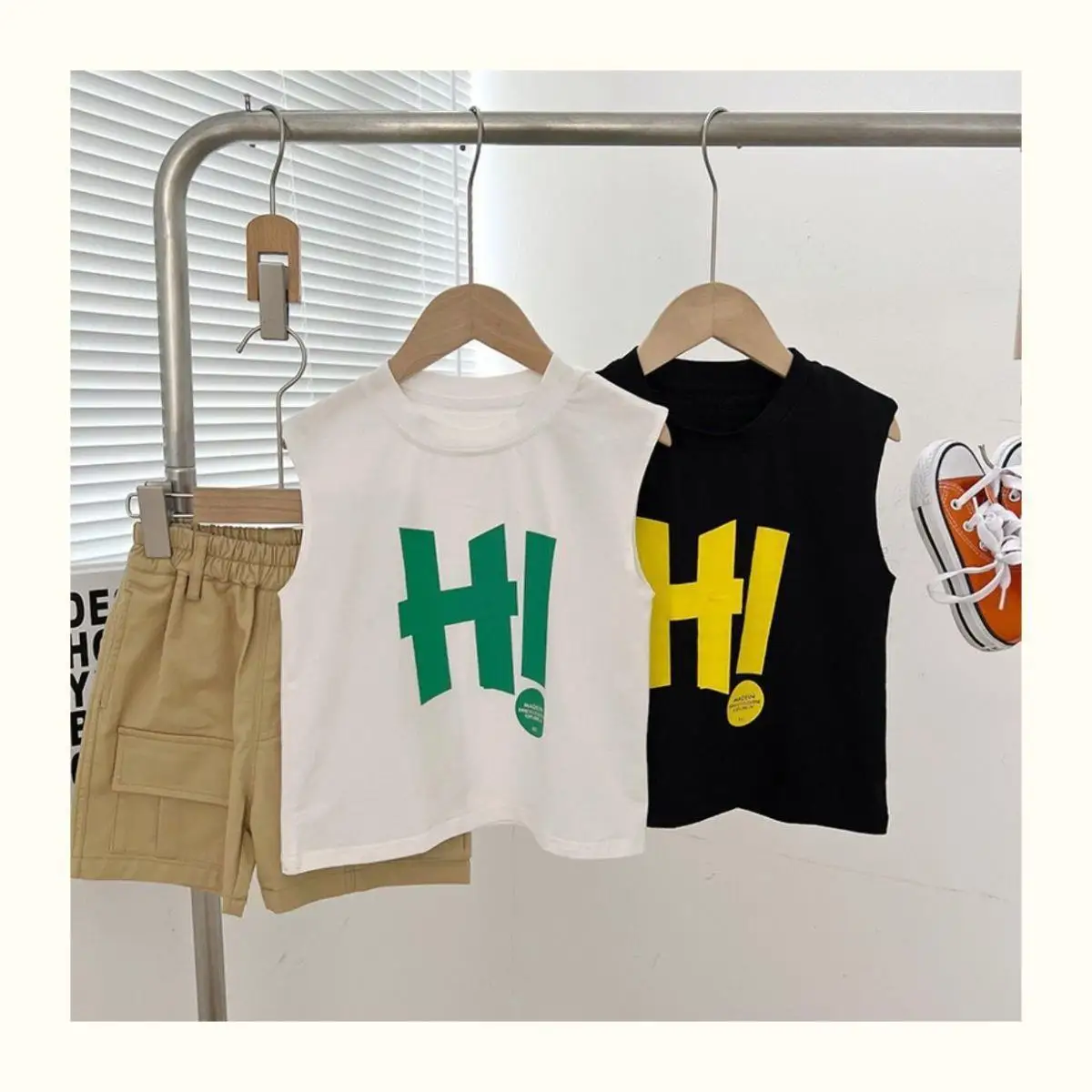 2025 Summer New Cute Boys Girls Letter Print Vest Loose Children Casual Vest Cotton Baby Tee Loose Kids Clothes 9 Se409a7c12fa04ad5bfac0ed847e094b0u