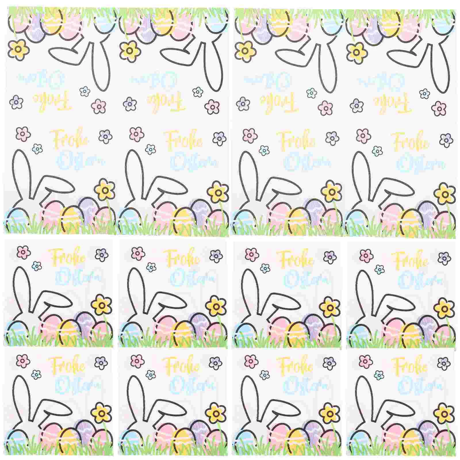 

100 Sheets Eggs Bunny Napkin Easter Napkins Disposable for Party Decoration Tissue Paper Banquet