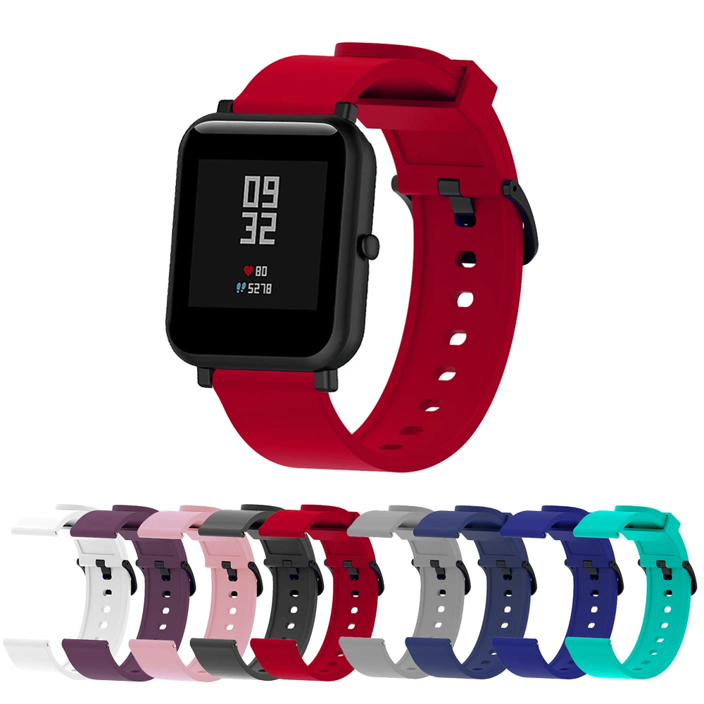 Ремешок силиконовый для смарт-часов Huami Amazfit Bip, оригинальный спортивный браслет для Samsung Galaxy Watch 42 мм/3 41 мм/Active 2