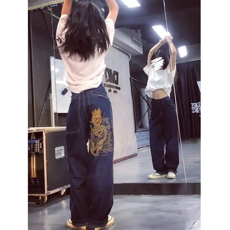 Fashion Dragon Embroidery High Waist Loose Jeans 2022 Streetwear Harajuku Women's Pants Y2k Jeans Clothing Oversized gothic punk
Fashion Dragon Embroidery High Waist Loose Jeans 2022 Streetwear Harajuku Women's Pants Y2k Jeans Clothing Oversized gothic punk