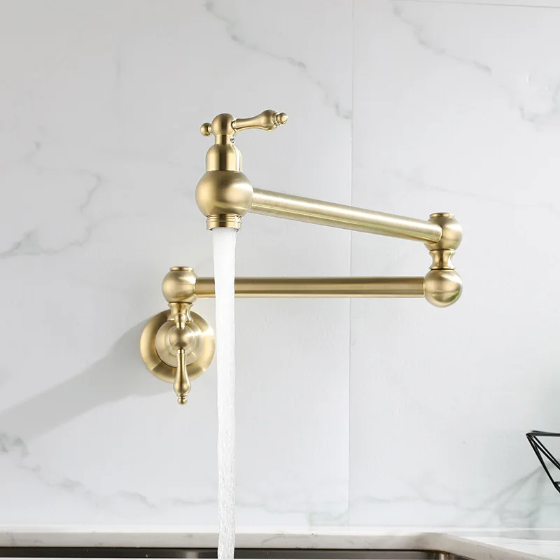 Wall Mount Solid Brass Pot Filler Tap Double-Jointed Swinging Kitchen Faucet Multiple colors Faucets
Wall Mount Solid Brass Pot Filler Tap Double-Jointed Swinging Kitchen Faucet Multiple colors Faucets