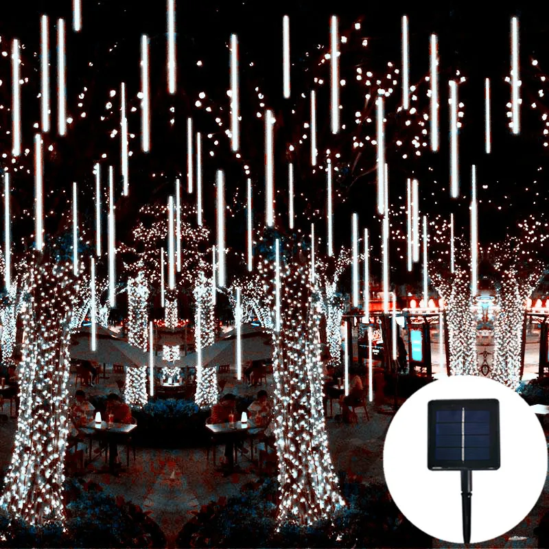 Solar Meteor Shower Led String Fairy Lights Street Garlands Christmas Tree Decorations Outdoor Navidad Garden Patio Lights Xmas 
Solar Meteor Shower Led String Fairy Lights Street Garlands Christmas Tree Decorations Outdoor Navidad Garden Patio Lights Xmas
