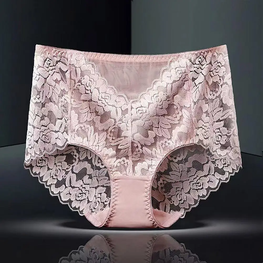 

Lace High Waist Underwear High Waist Tummy Control Lace Underpants for Women Breathable Butt-lifted Lady Panties with Flower