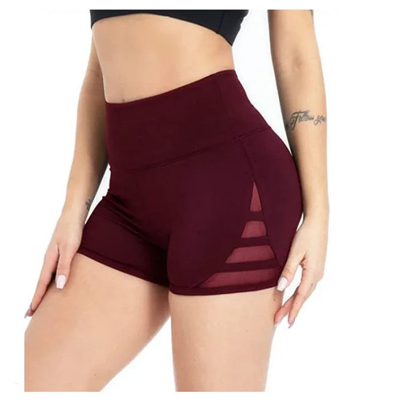 

Women's Sports Shorts Summer Fashion Cotton Blend Splicing Hollow Elastic Ladies Skinny Super Beach Shorts