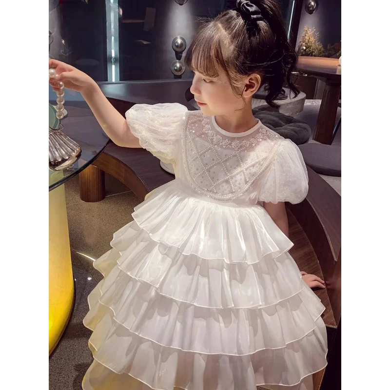 Girls' Princess Dress Summer 2023 New Fashionable Children's White Mesh Cake Dress Girls' Bubble Sleeve Dress
Girls' Princess Dress Summer 2023 New Fashionable Children's White Mesh Cake Dress Girls' Bubble Sleeve Dress