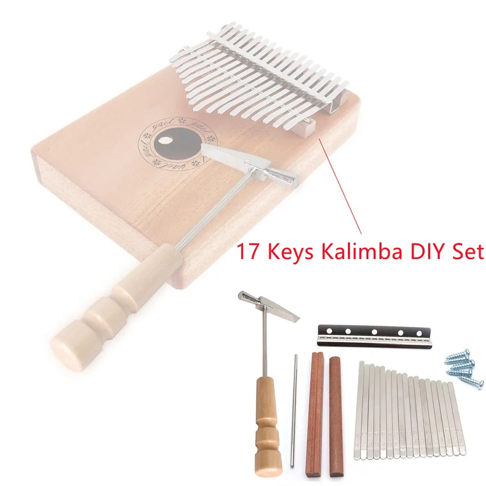 

Thumb Piano Replacement Parts Set Kit For 17 Keys Kalimba With Keys Bridge Tuning Hammer Kit Thumb Finger Piano Accessories