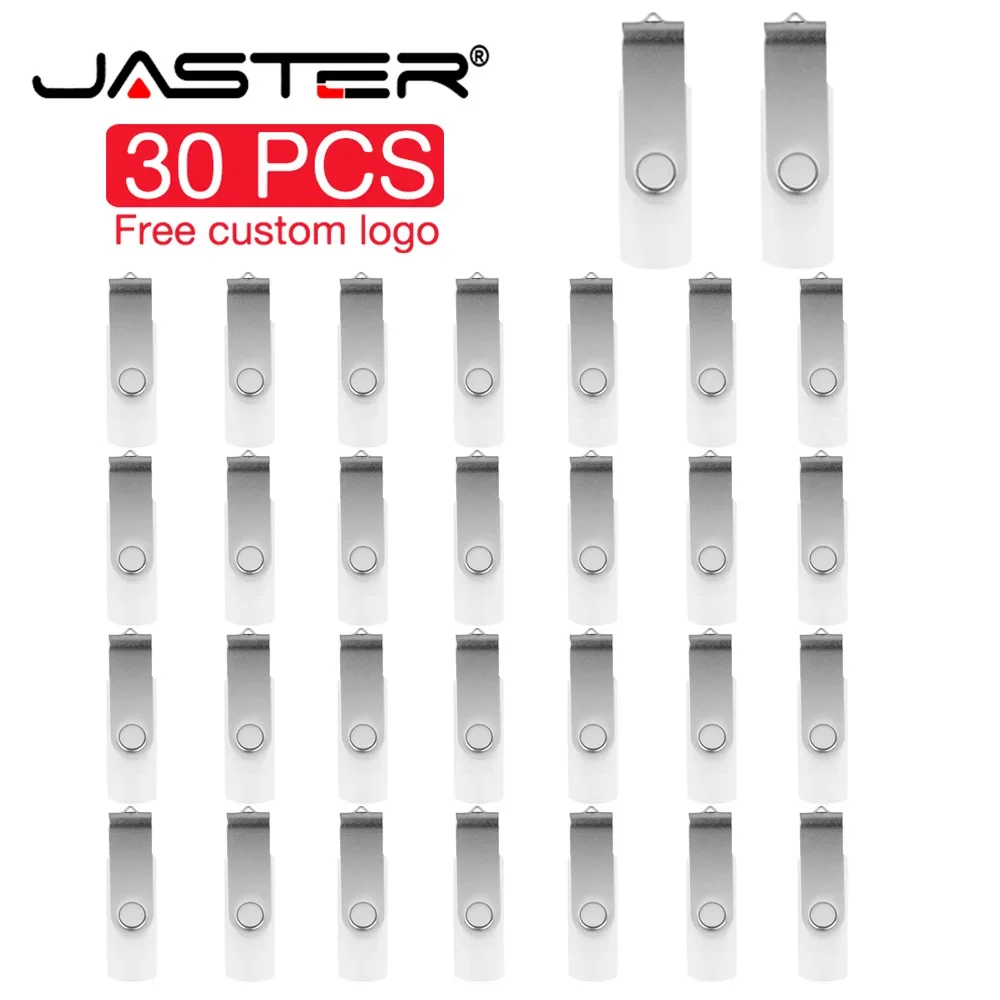 

JASTER 30 PCS LOT USB Flash Drives 128GB Rotatable Memory Stick 64GB TYPE-C 2 in 1 Pen Drive 32GB Silver USB Stick 16GB 8GB 4GB