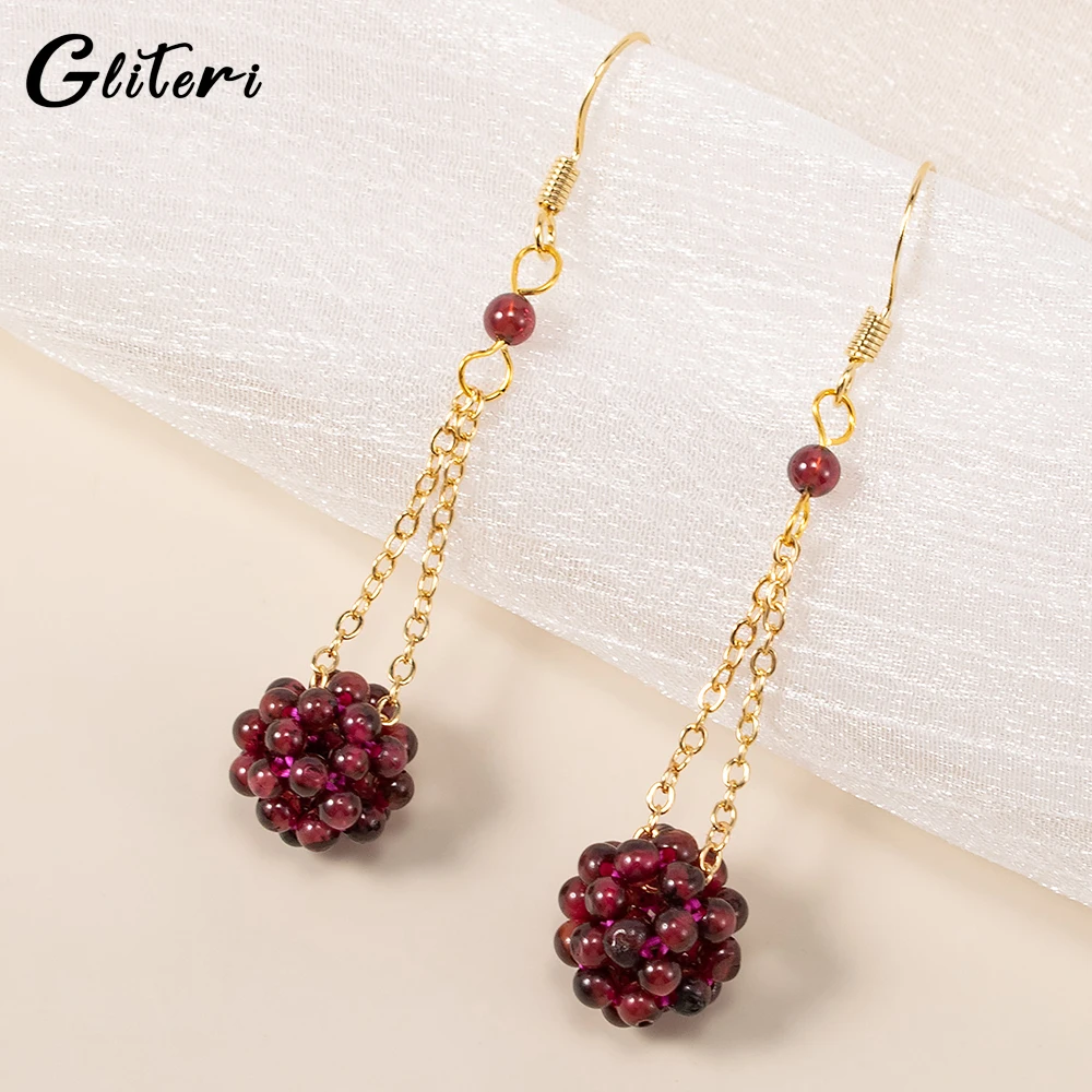 GEITERI 1Pair Crystal Tassel Earrings For Women Girls Alloy Gold Color Chain Natural Garnet Drop Earring Fashion Jewelry Gifts
GEITERI 1Pair Crystal Tassel Earrings For Women Girls Alloy Gold Color Chain Natural Garnet Drop Earring Fashion Jewelry Gifts