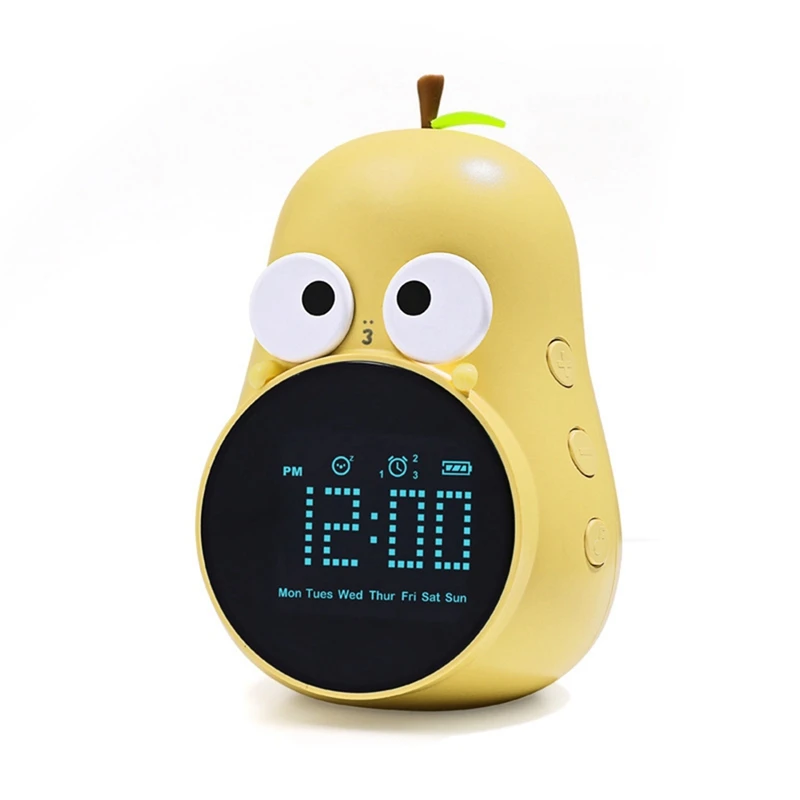 Alarm Clock For Kids Cute Pear Design, Snooze, Triple Alarms, 5 Ringtones- Digital Wake Up Clock Rechargeable
Alarm Clock For Kids Cute Pear Design, Snooze, Triple Alarms, 5 Ringtones- Digital Wake Up Clock Rechargeable