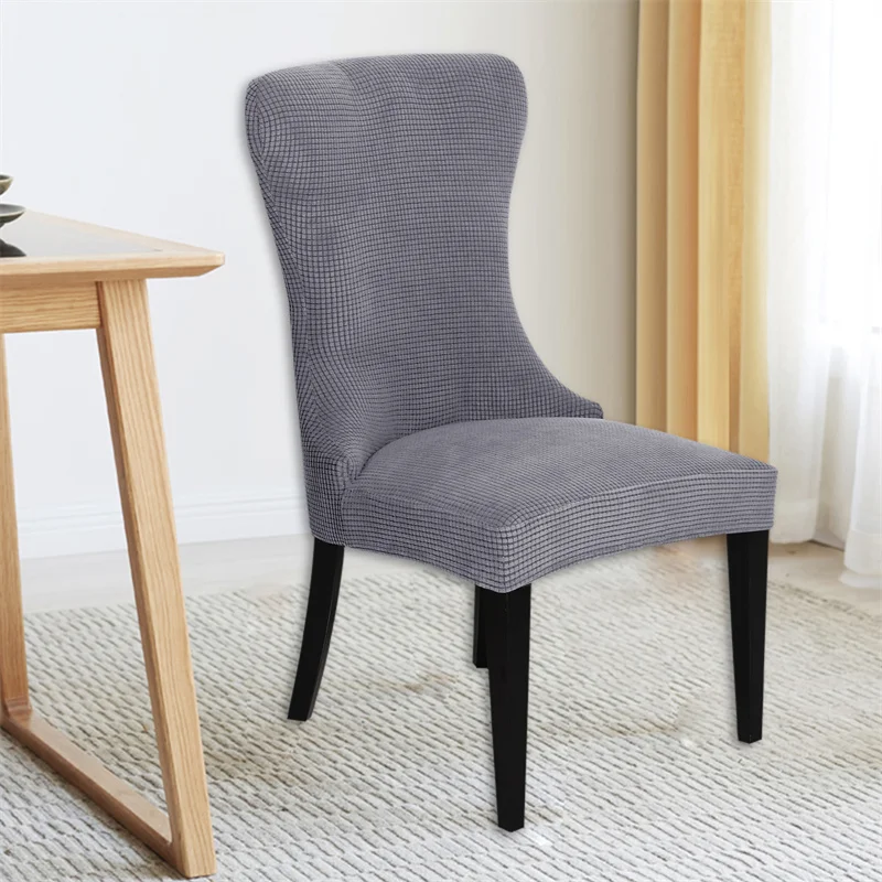 Housses de chaise incurvée en polaire de Style nordique, couvre-siège, extensible, amovible, lavable, pour salle à manger, pour salon Housses de chaise incurvée en polaire de Style nordique, couvre-siège, extensible, amovible, lavable, pour salle à manger, pour salon