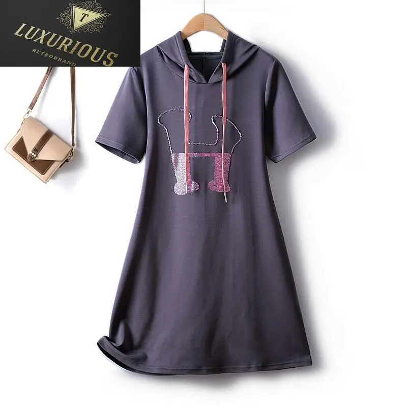 Sports Female Dress 2023 Summer New Beaded Hooded Air Cotton Letter Short Sleeve Drape Casual Elegant Womens Dresses 4XL
Sports Female Dress 2023 Summer New Beaded Hooded Air Cotton Letter Short Sleeve Drape Casual Elegant Womens Dresses 4XL