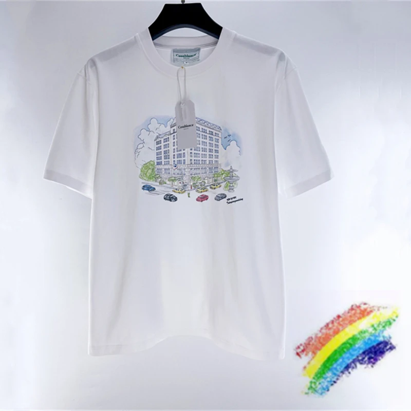 2023ss Casablanca T Shirt Men Women 1:1 Best Quality Skyscraper Street View Pattern Top Tees
2023ss Casablanca T Shirt Men Women 1:1 Best Quality Skyscraper Street View Pattern Top Tees