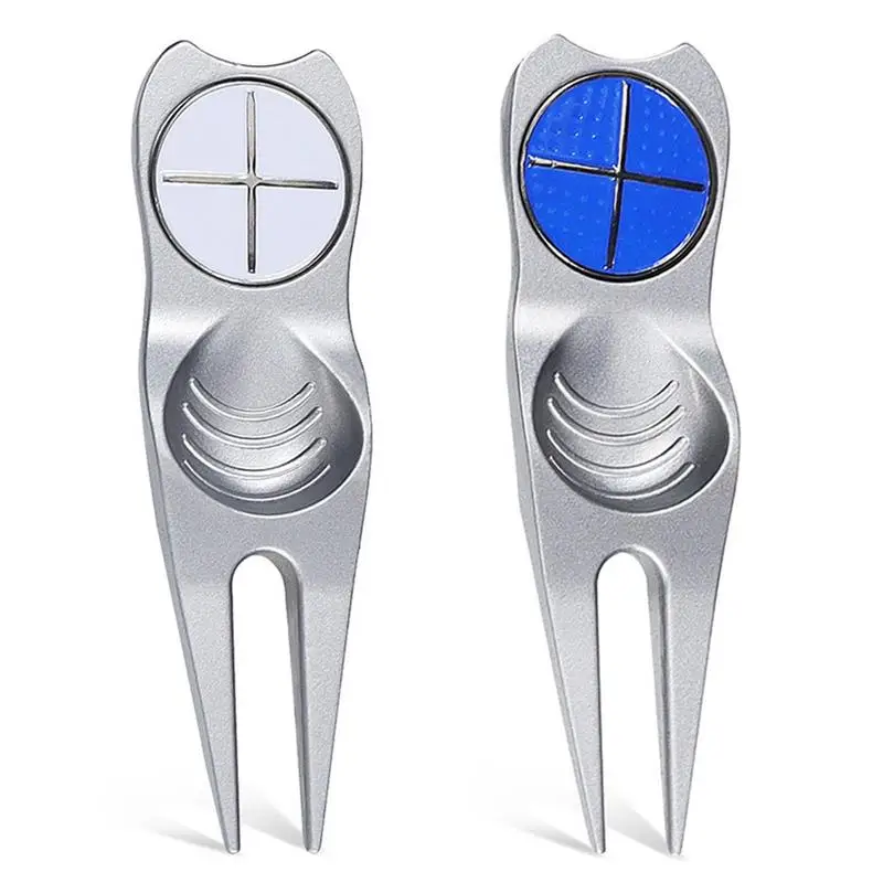 

Golf Divot Repair Tool Metal Magnetic Pitch Groove Cleaner Portable Zinc Alloy Pitchforks Golf Accessories Putting Green Fork