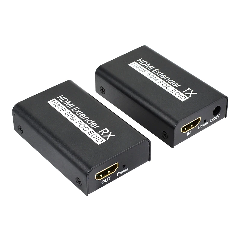 60M HDMI Extender Poc Over Single Cat5e/6 164ft (50m) Full HD 1080P Lossless Transmission Support EDID Copy POC Function for PC
60M HDMI Extender Poc Over Single Cat5e/6 164ft (50m) Full HD 1080P Lossless Transmission Support EDID Copy POC Function for PC