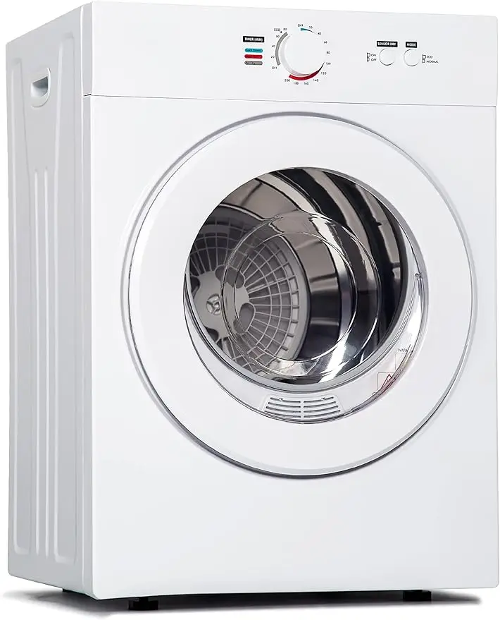 

Compact Dryer 1.8 cu. ft. Portable Clothes Dryers with Exhaust Duct with Stainless Steel Liner Four Function Small Dryer Machine