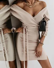 Women's Casual Dresses Long Sleeve Lace Up Chest Wrap V Neck Dress Solid Female Fashion Backless High Waist Slit Mini Dress
Women's Casual Dresses Long Sleeve Lace Up Chest Wrap V Neck Dress Solid Female Fashion Backless High Waist Slit Mini Dress