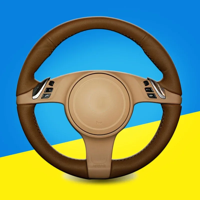 Hand Stitching Car Steering Wheel Cover for Porsche Cayenne Panamera 2010 2011 Interior Auto Braid On The Steering Wheel Covers
Hand Stitching Car Steering Wheel Cover for Porsche Cayenne Panamera 2010 2011 Interior Auto Braid On The Steering Wheel Covers