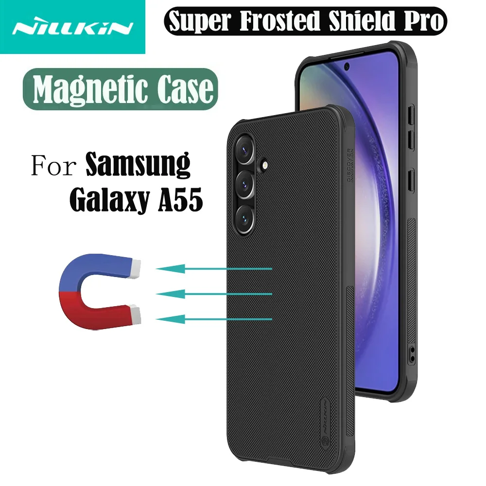 

Чехол для Samsung Galaxy A55 MagSafe Nillkin Frosted Shield Pro, противоударный Магнитный чехол из ТПУ с рамкой, задняя крышка из поликарбоната для Samsung A55