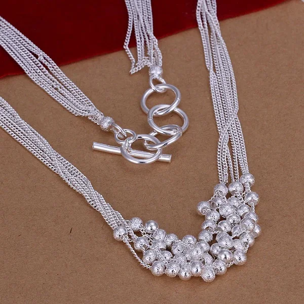 Silver Color Exquisite Luxury Gorgeous Charm Fashion Chain Women Cute Bead Necklace 18 Inch Silver Jewelry
Silver Color Exquisite Luxury Gorgeous Charm Fashion Chain Women Cute Bead Necklace 18 Inch Silver Jewelry