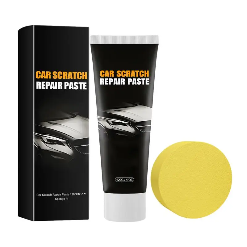 

Scratch Remover For Vehicles Rubbing Compound With Sponge 120g Professional Quik 1 Step Effective Car Scratch Eraser For Scuffs