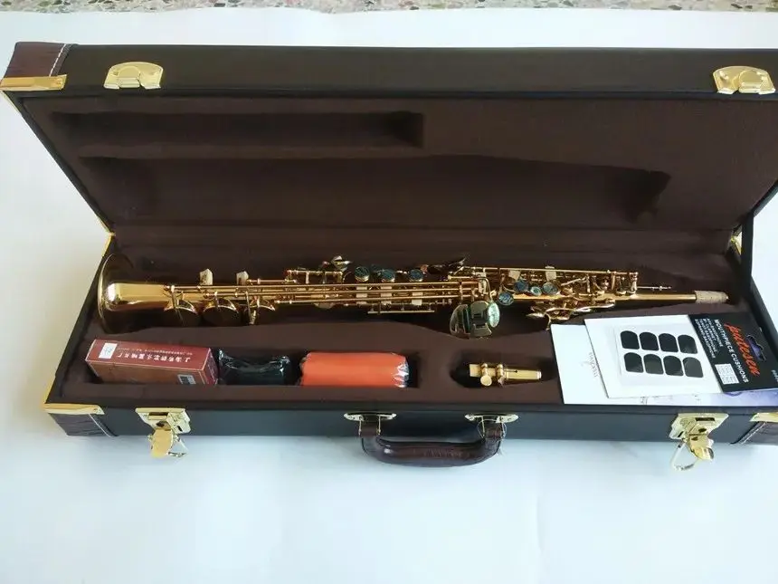 

Новинка Саксофон сопрано B плоский лектрофорез золотые S-901Top Музыкальные инструменты Sax сопрано профессиональный класс с фотографией