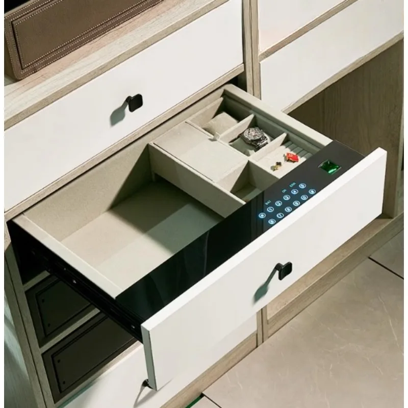

Drawer style safe deposit box fingerprint password anti-theft mini drawer cabinet all steel intelligent safe office