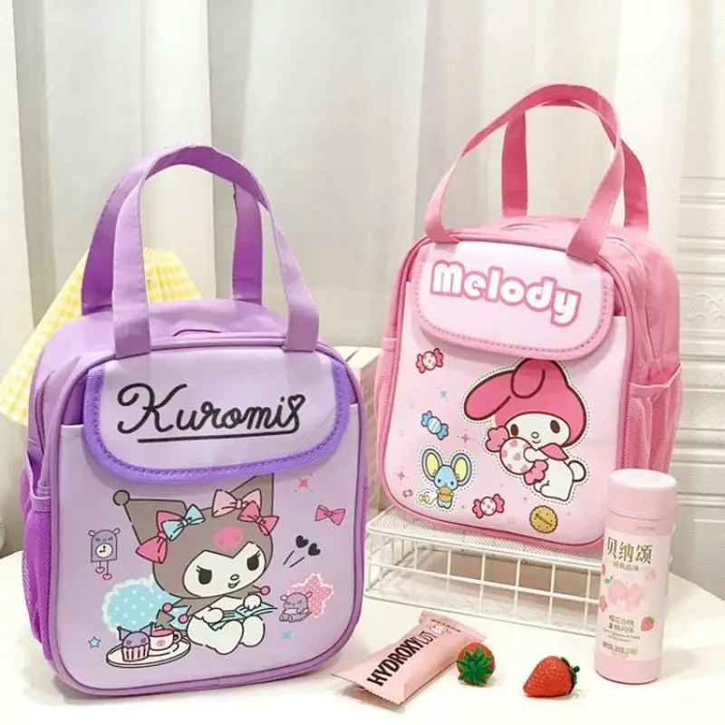 

Sanrioed Lunch Box Bag Anime Hellokittys My Melody Kuromi Tote Insulation Bags Work Student School Breakfast Bento Bag Portable