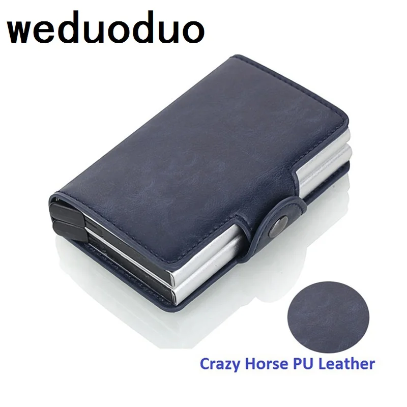 2021 New Men Business Credit Card Holder Crazy Horse PU Leather Card Holder Metal RFID Double Aluminium Box Travel Card Wallet
2021 New Men Business Credit Card Holder Crazy Horse PU Leather Card Holder Metal RFID Double Aluminium Box Travel Card Wallet