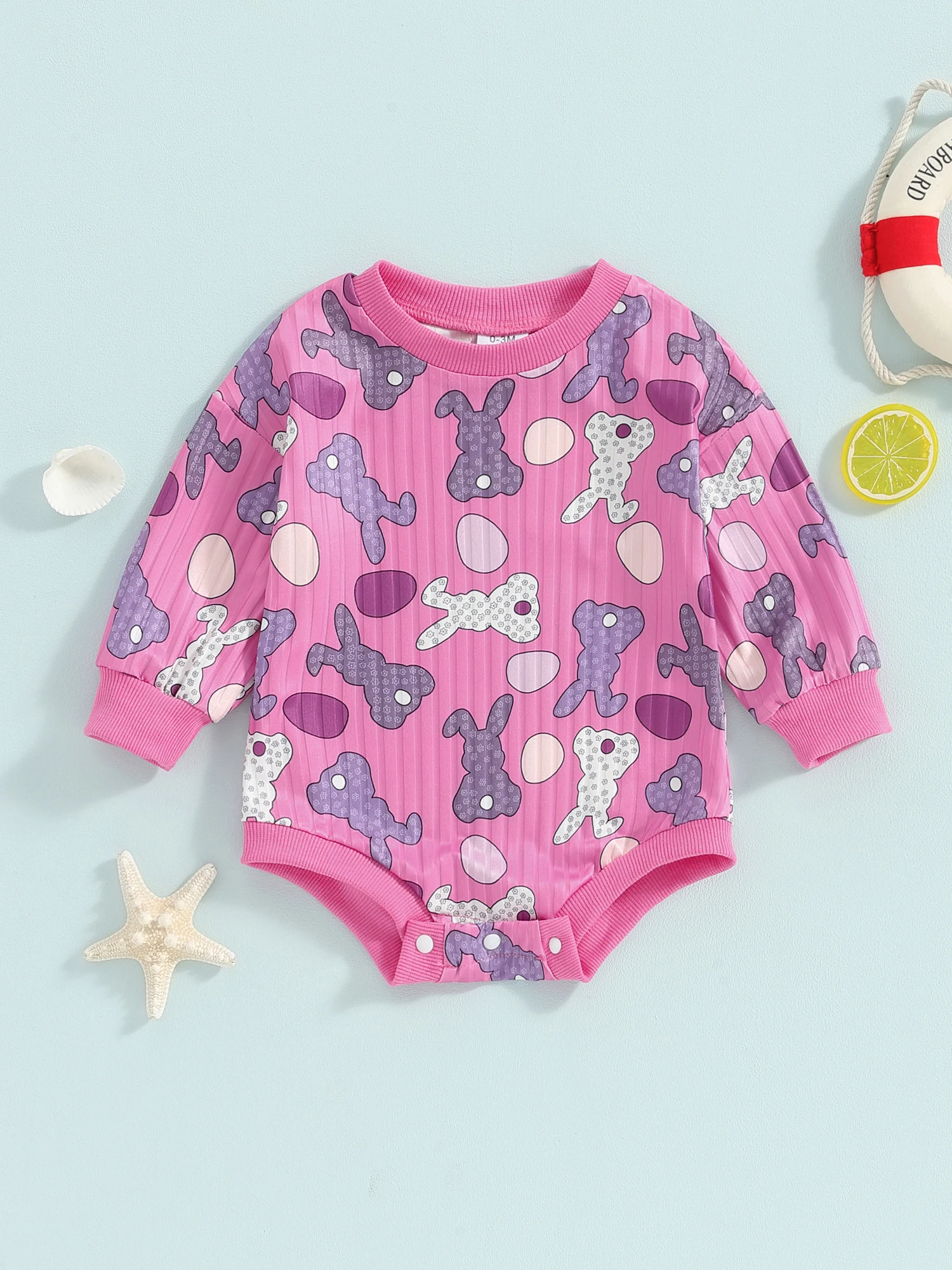Baby Girls Romper Long Sleeve Crew Neck Rabbit Eggs Print Fall Bodysuit Easter Clothes 12 Se41d037dc7d447929082f4fbe181ea9dA