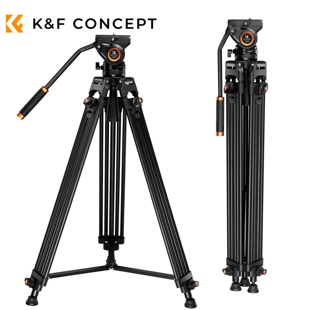 

Штатив K & F Concept алюминиевый для видеокамеры, 72 дюйма/180 см, 8 кг