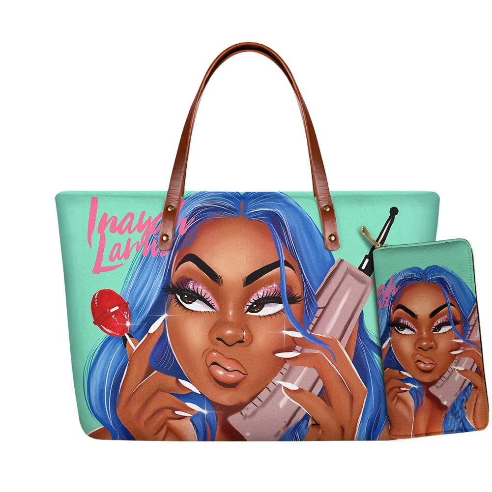 HOMDOW Cool African Grirls Call the Phone Print Handbag for Women 2Pcs/Set Female Tote Bag&Wallet Casual Girls Shoulder Bag
HOMDOW Cool African Grirls Call the Phone Print Handbag for Women 2Pcs/Set Female Tote Bag&Wallet Casual Girls Shoulder Bag