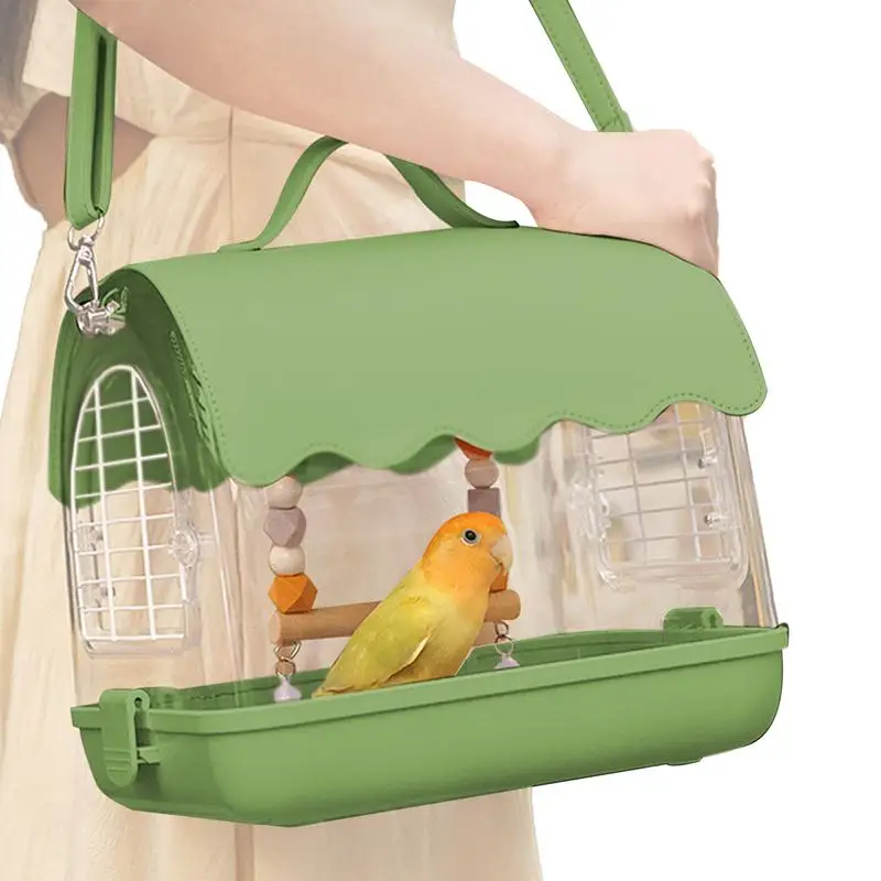 

Bird Carrier Backpack Parrot Cockatiel Cage Parrot Cockatiel Cage With Food Tray Two Diaper Pads Dual Straps For Small Birds