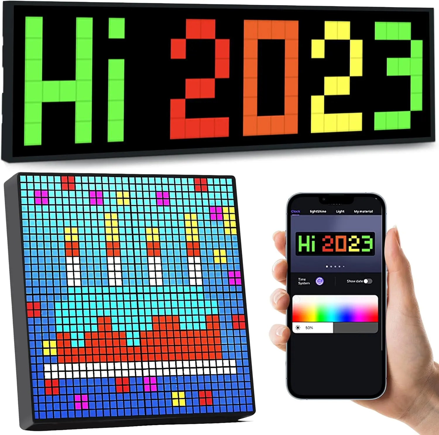 Smart APP Control LED Splicing Pixel Display Panel 16X16 8X32 Programmable DIY Graffiti Text Pattern Night Light Game Room Decor
Smart APP Control LED Splicing Pixel Display Panel 16X16 8X32 Programmable DIY Graffiti Text Pattern Night Light Game Room Decor