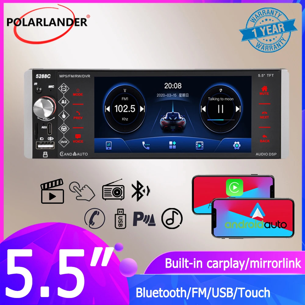Carplay/Android Anto IPS экран автомобильное радио MP5 FM Функция Bluetooth 5,5 дюймов мобильный Интернет ИИ Интеллектуальный Голос 1 Din
Carplay/Android Anto IPS экран автомобильное радио MP5 FM Функция Bluetooth 5,5 дюймов мобильный Интернет ИИ Интеллектуальный Голос 1 Din